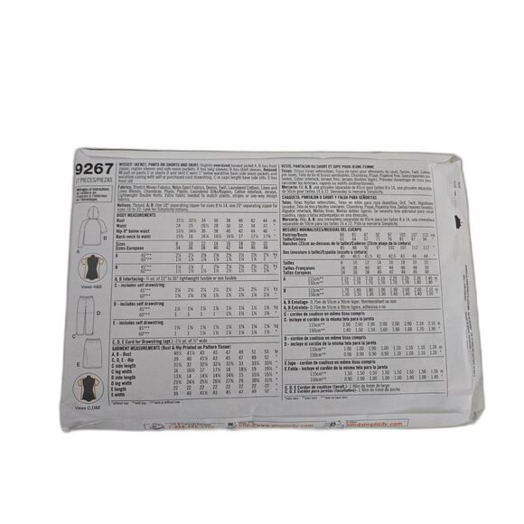 NEW Simplicity Pattern 9267 Women Size KK 8-14 Athleisure Wear - Picture 2 of 2